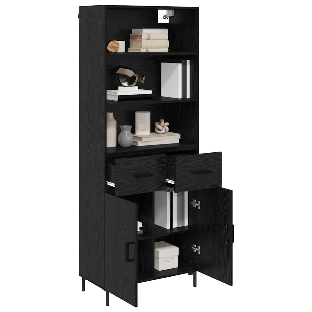 Highboard Black Oak 69.5 x 34 x 180 cm Engineered Wood