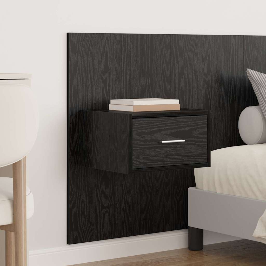 Headboard with Cabinet 3 pcs Black Oak Engineered Wood