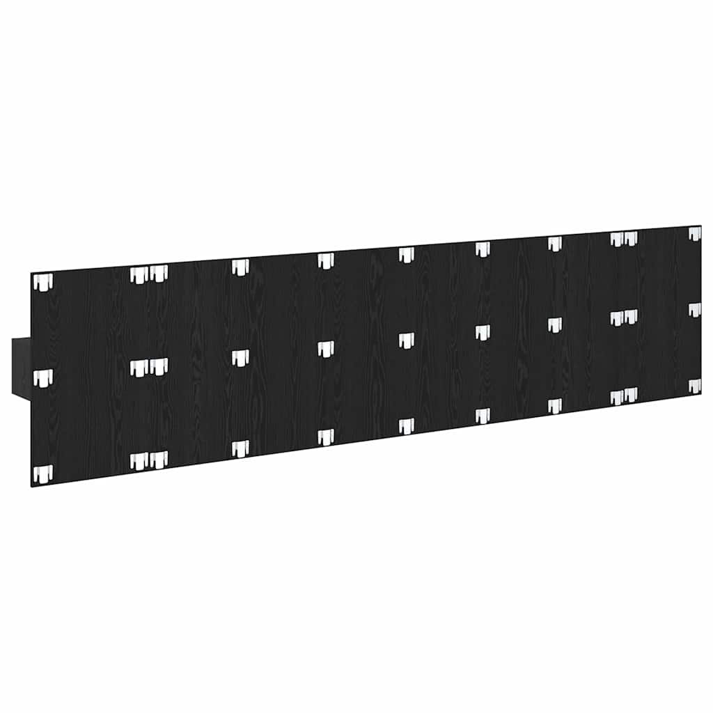 Headboard with Cabinet 3 pcs Black Oak Engineered Wood