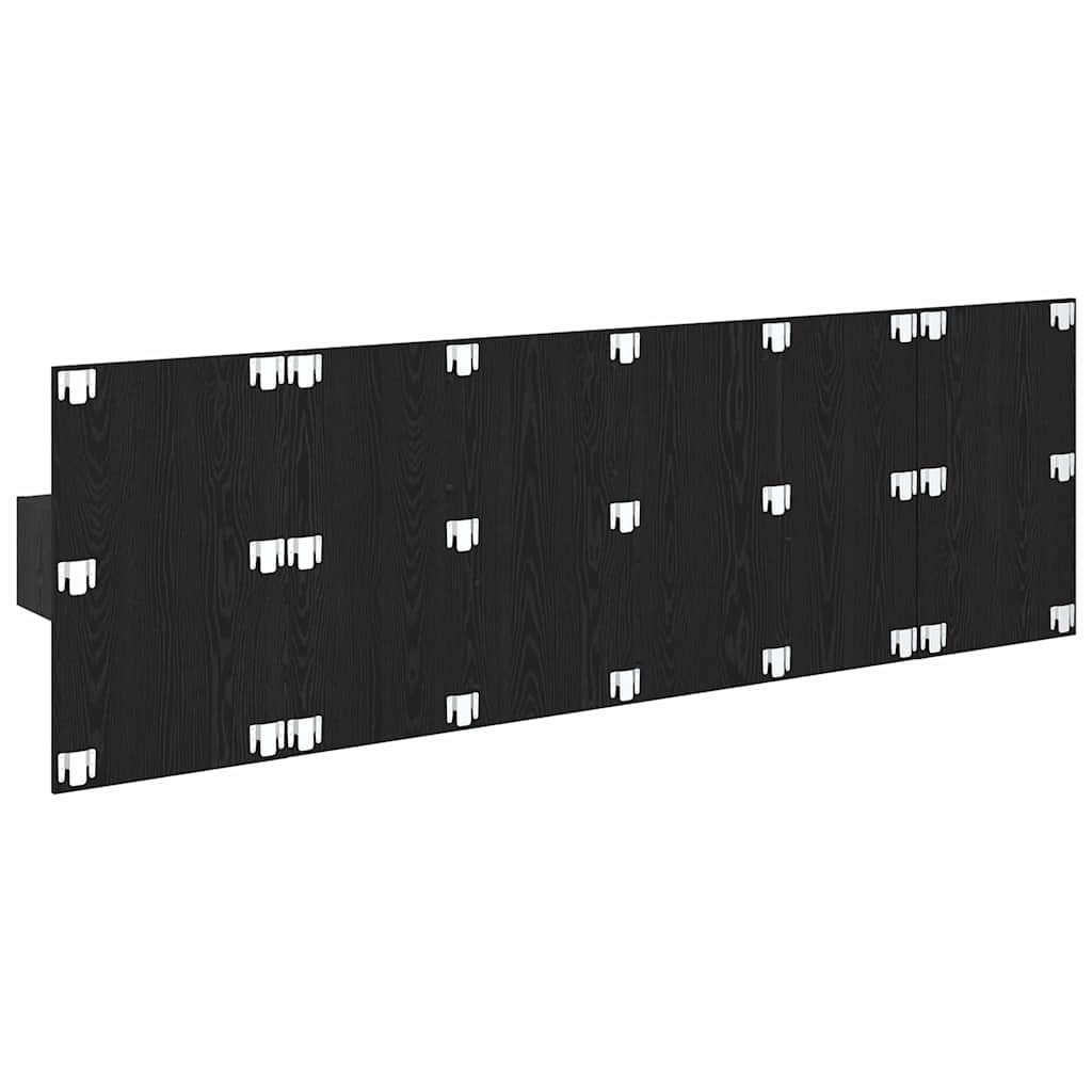 Headboard with Cabinet 3 pcs Black Oak Engineered Wood