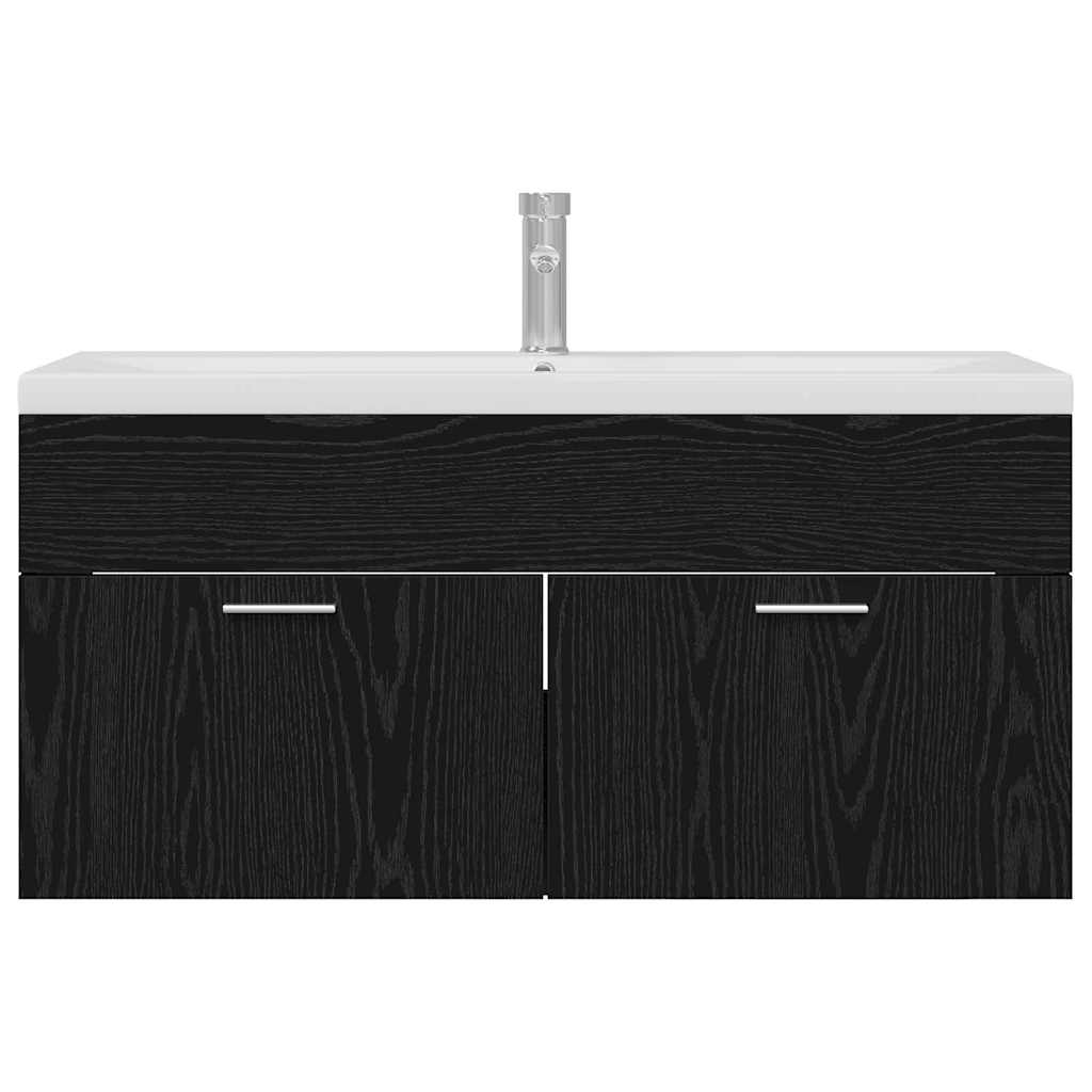 Bathroom Cabinet Black Oak 100 x 38.5 x 46 cm Engineered Wood