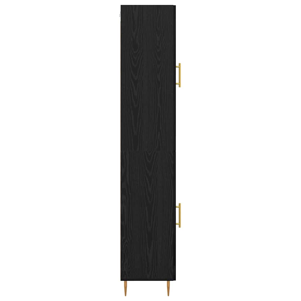 Highboard 2 pcs Black Oak Glass
