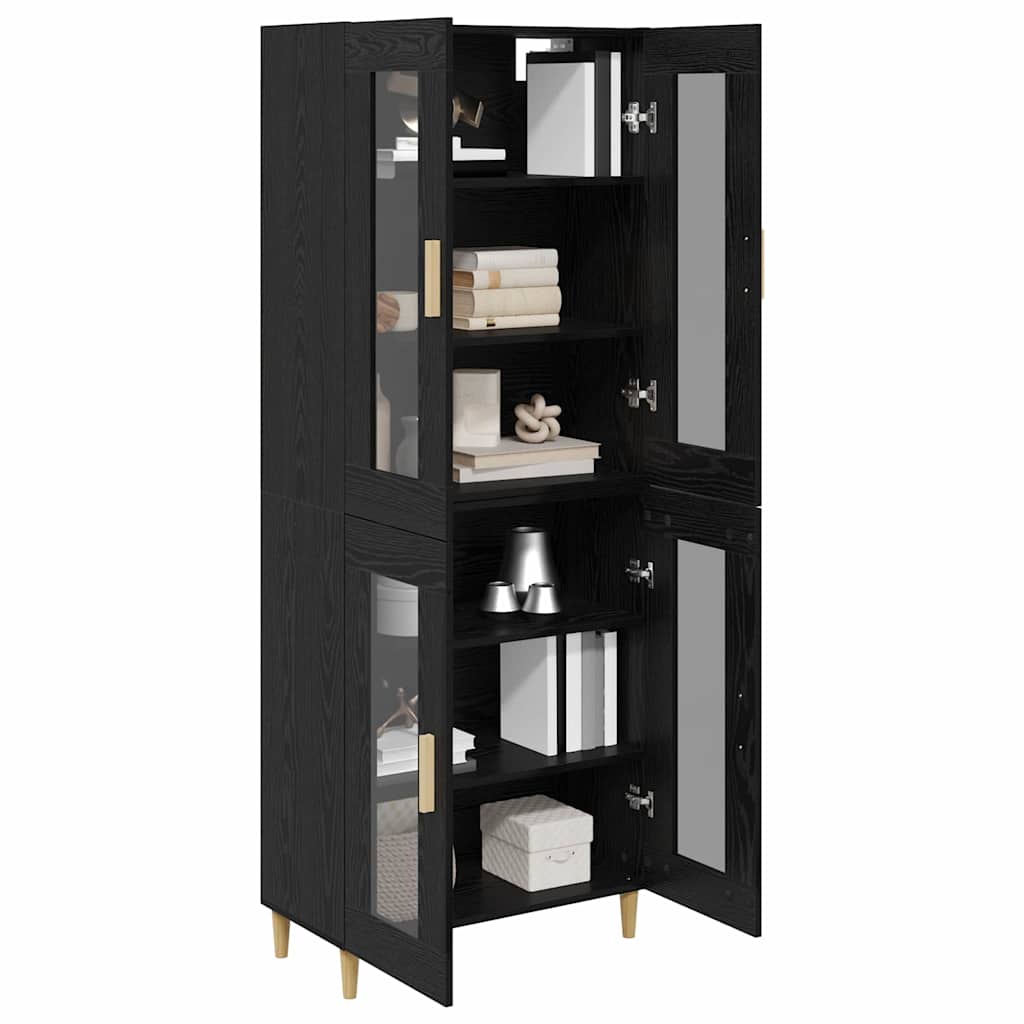 Highboard Black Oak 69.5 x 34 x 180 cm Engineered Wood