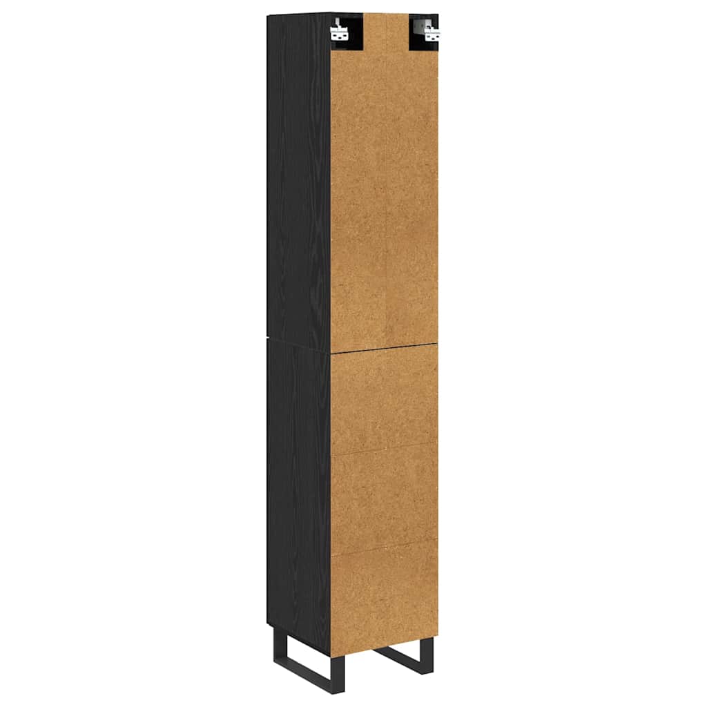 Highboard Black Oak 34.5 x 34 x 180 cm Engineered Wood