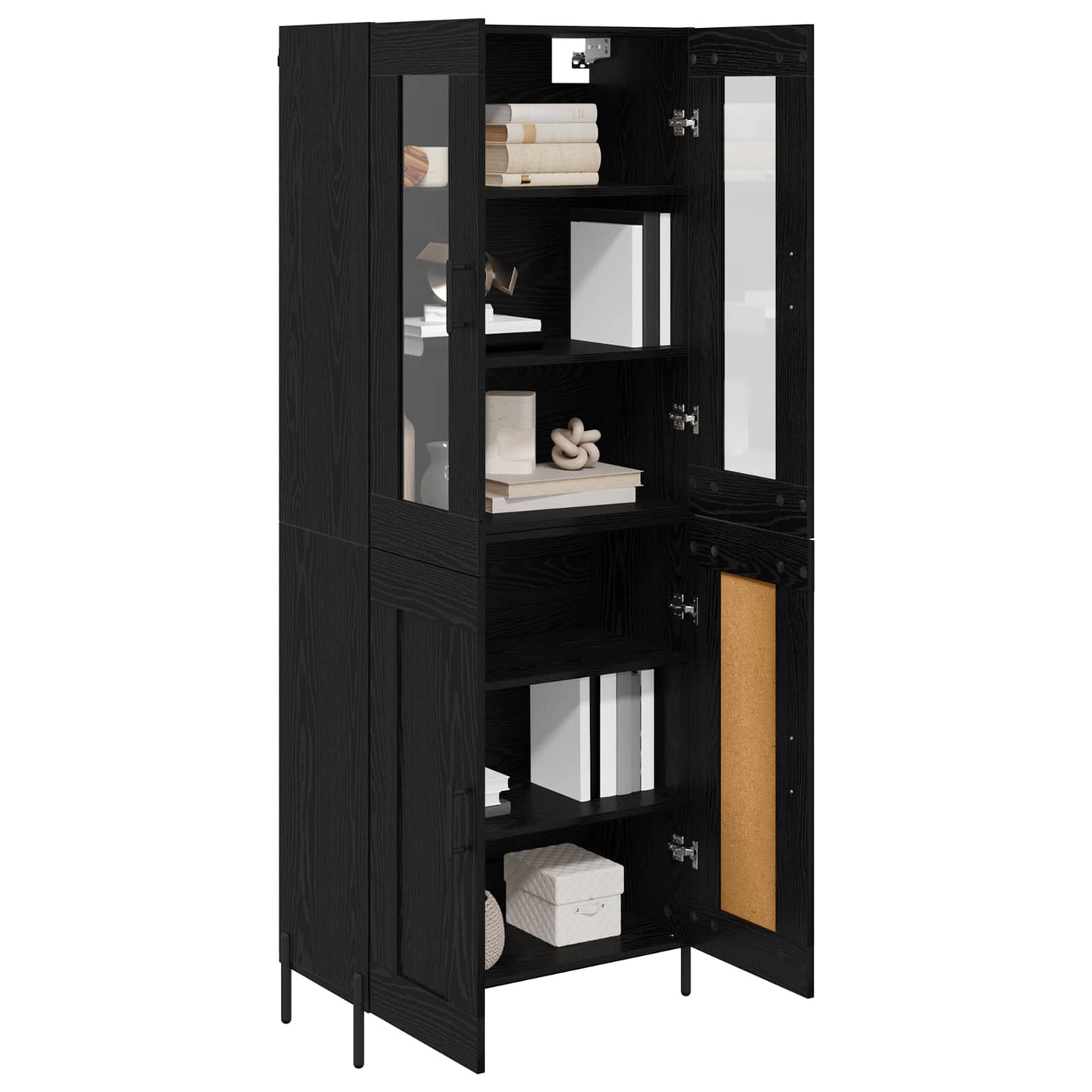 Highboard Black Oak 69.5 x 34 x 180 cm Engineered Wood