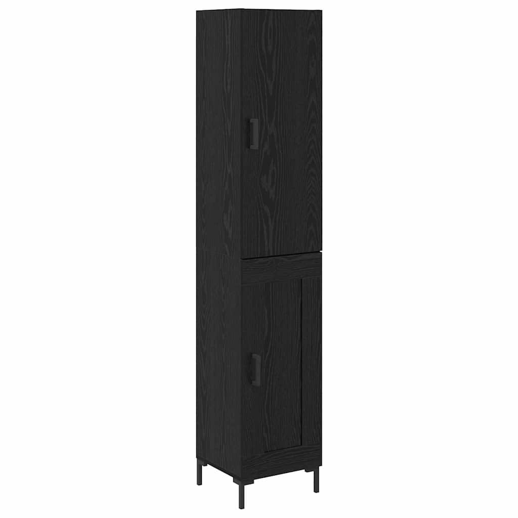 Highboard Black Oak 34.5 x 34 x 180 cm Engineered Wood