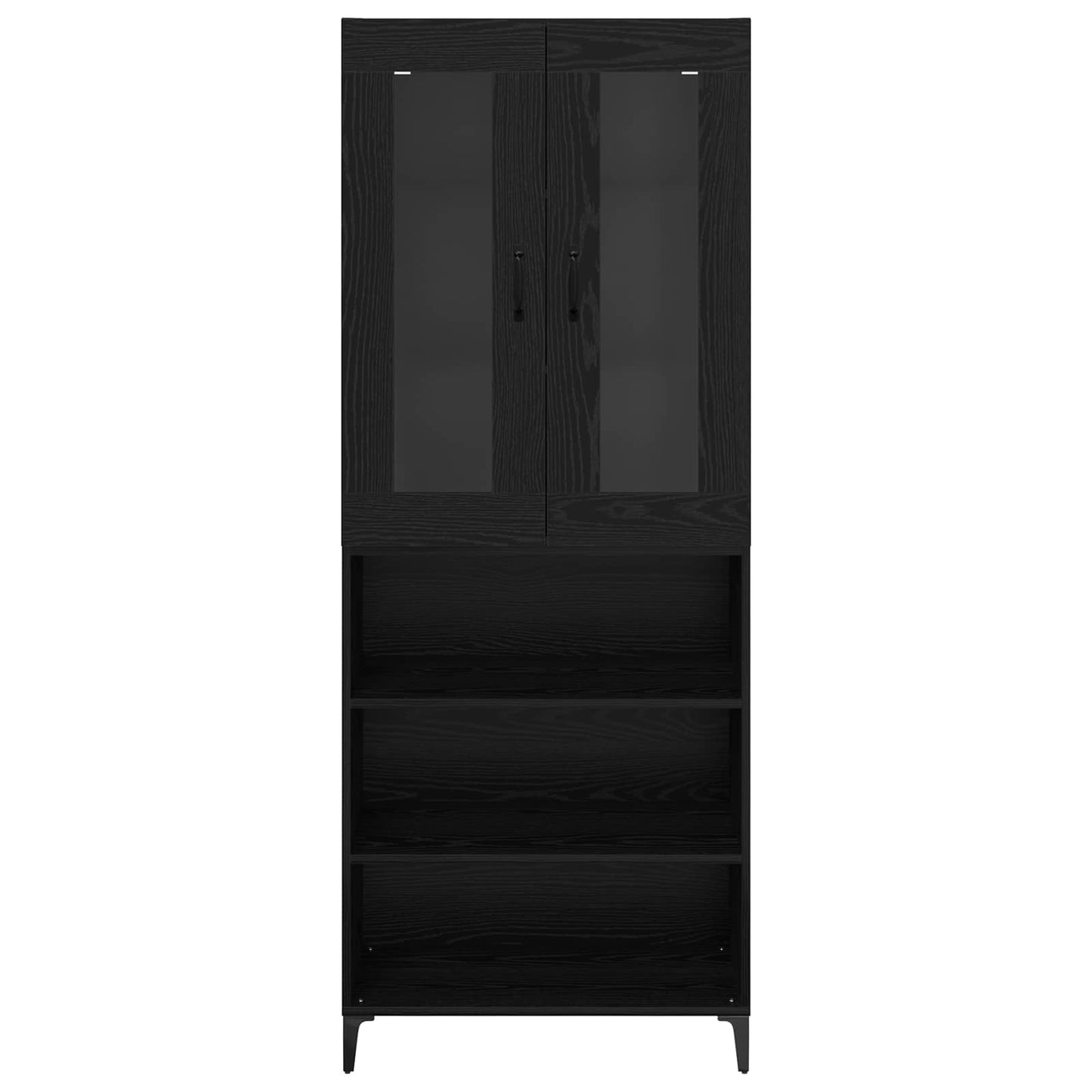 Highboard Black Oak 69.5 x 34 x 180 cm Engineered Wood