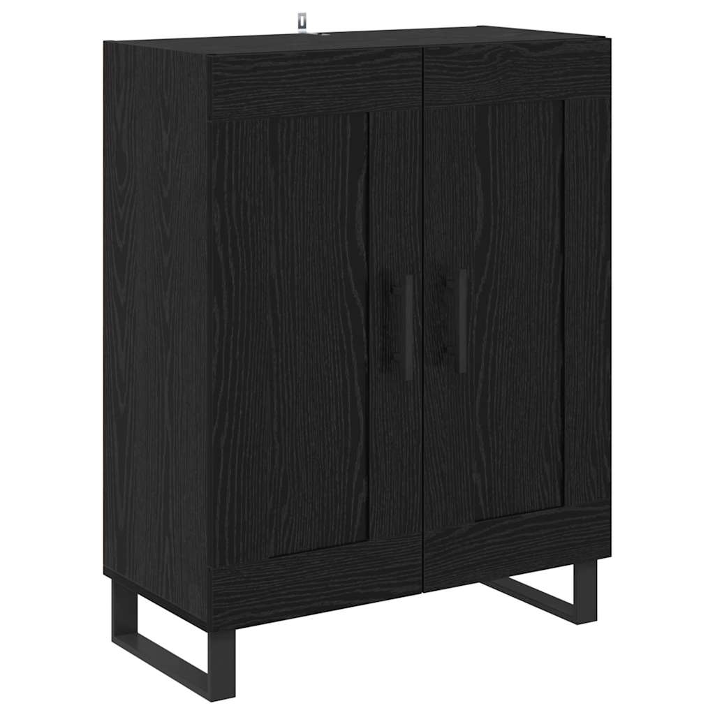 Highboard with Drawer 2 pcs Black Oak Engineered Wood