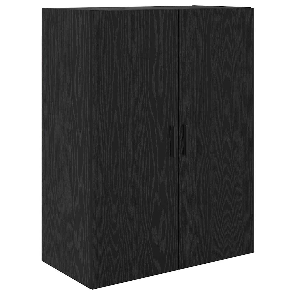 Highboard with Drawer 2 pcs Black oak Engineered Wood and Glass