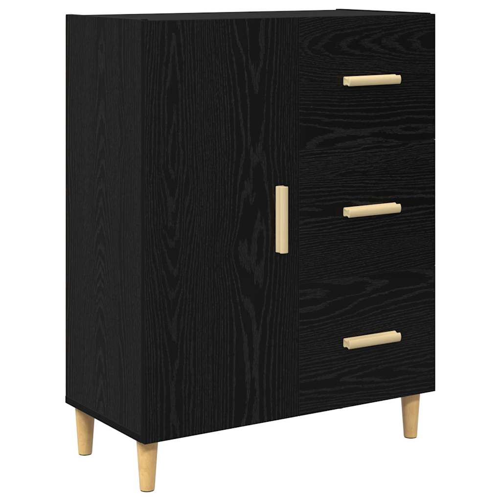 Highboard Black Oak 34.5 x 34 x 180 cm Engineered Wood