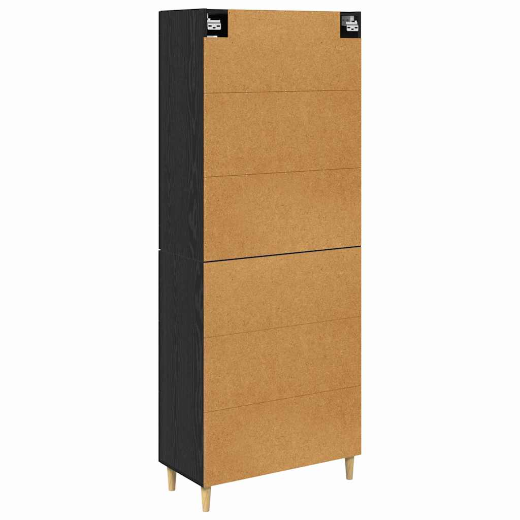 Highboard Black Oak 34.5 x 34 x 180 cm Engineered Wood