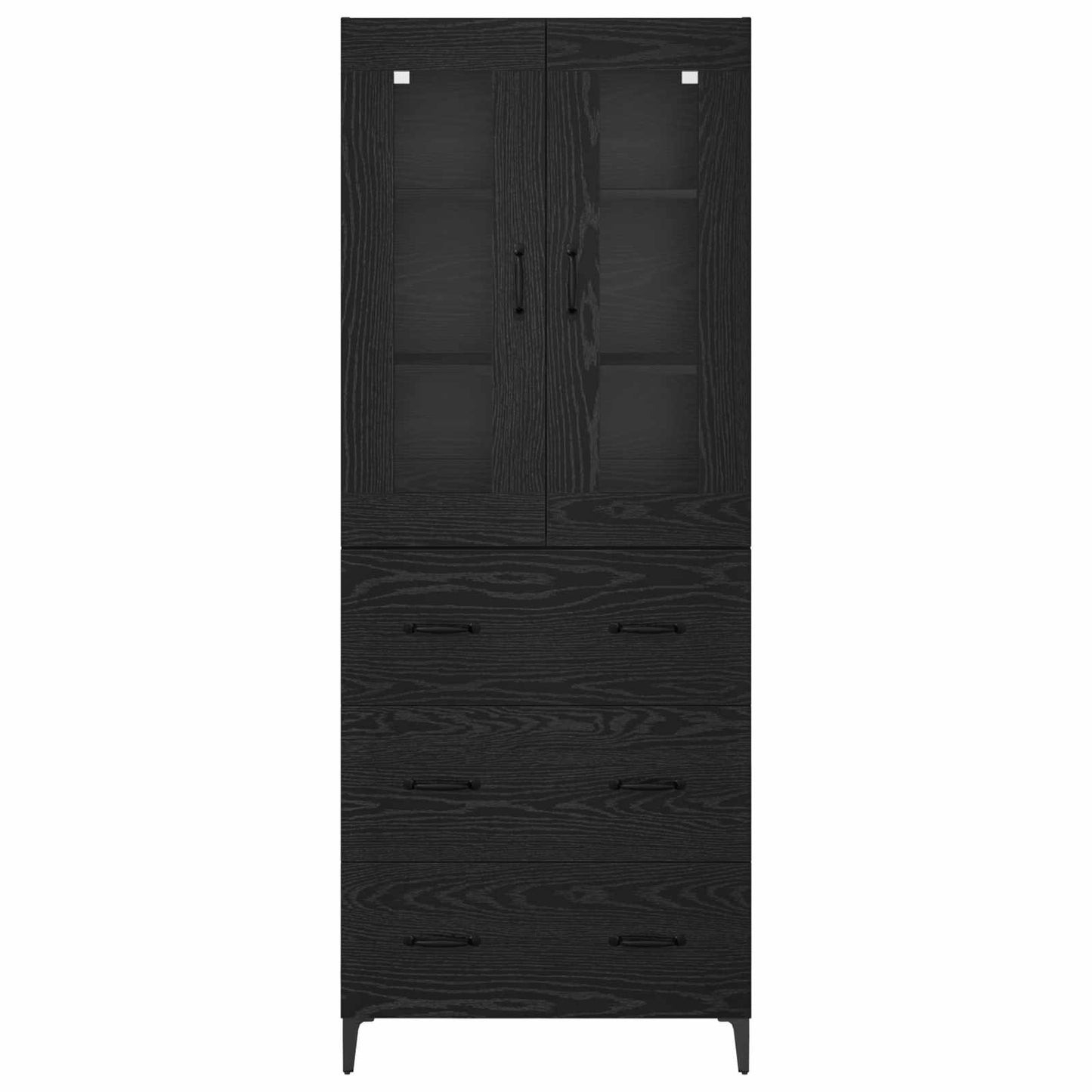 Highboard Black Oak 69.5 x 34 x 180 cm Engineered Wood