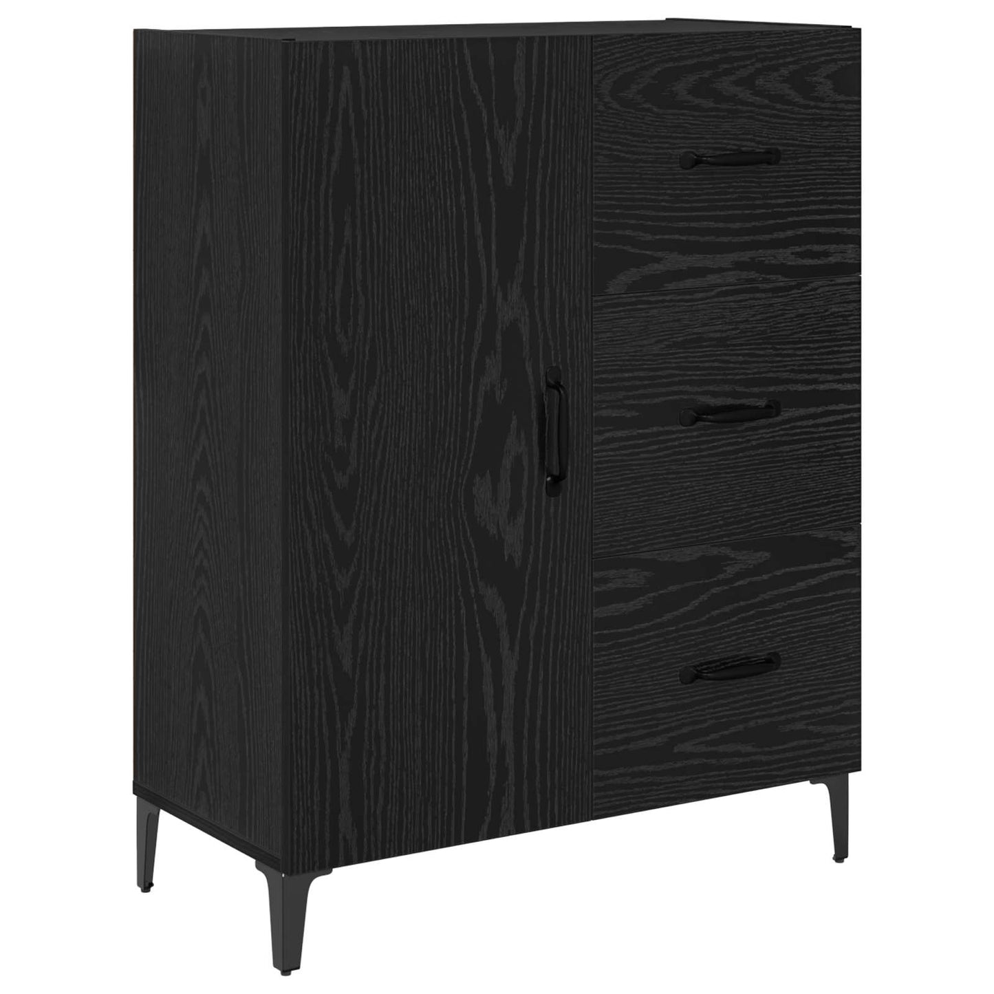 Highboard Black Oak 69.5 x 34 x 180 cm Engineered Wood