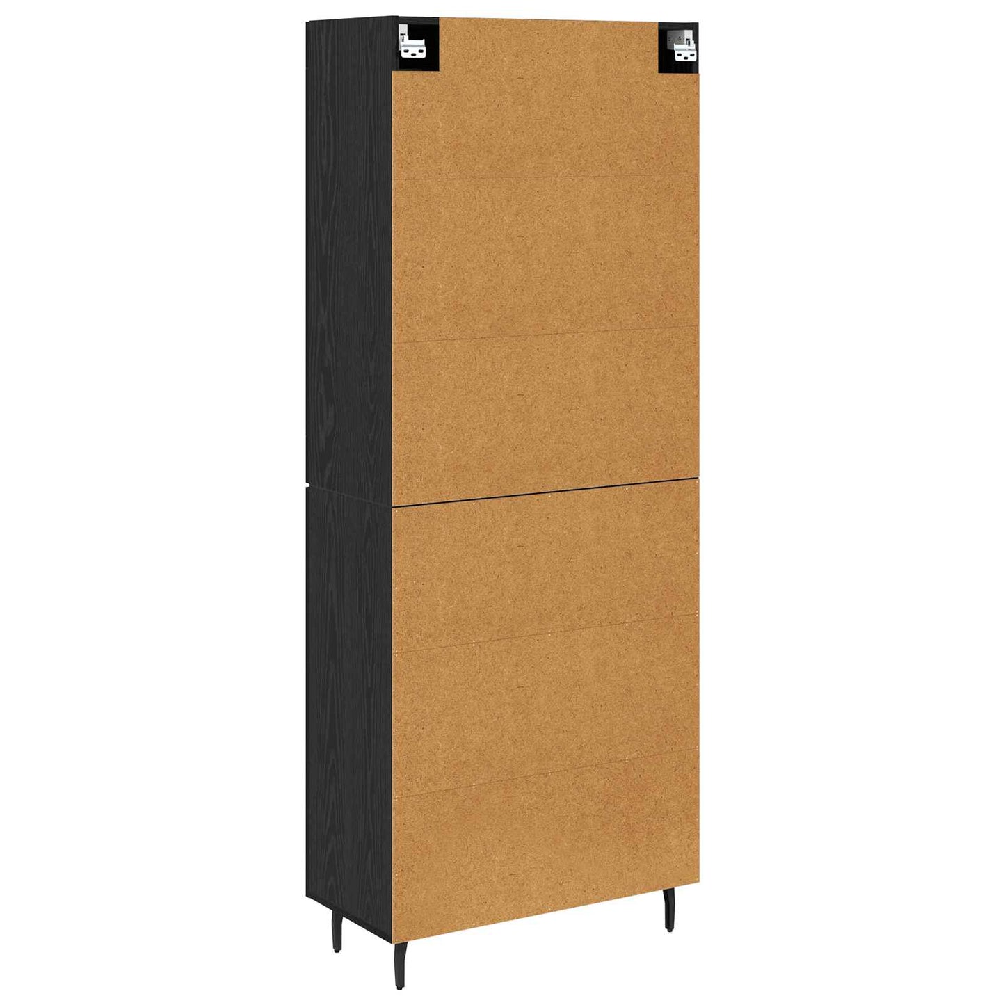 Highboard 2 pcs Black Oak Engineered Wood