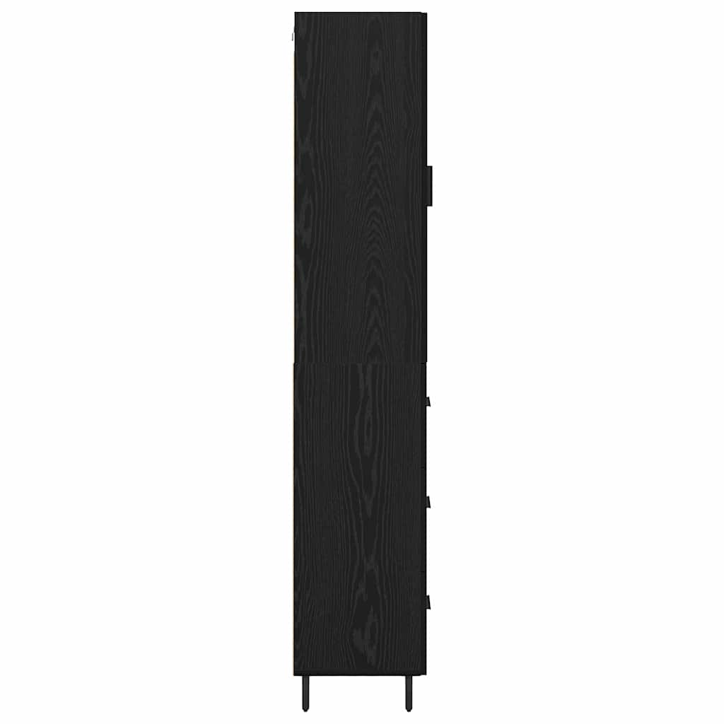 Highboard Black Oak 34.5 x 34 x 180 cm Engineered Wood