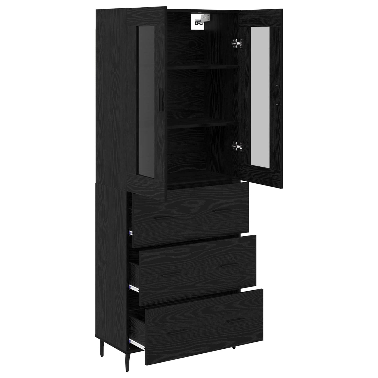 Highboard 2 pcs Black Oak 69.5 x 34 x 180 cm Engineered Wood