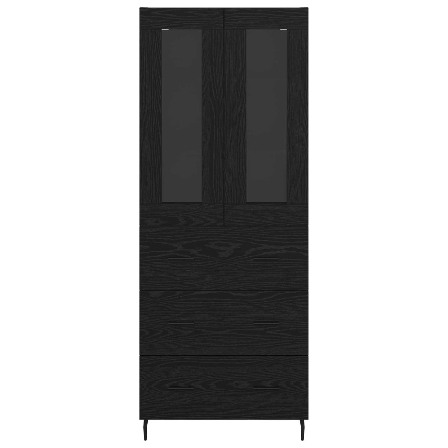 Highboard 2 pcs Black Oak 69.5 x 34 x 180 cm Engineered Wood