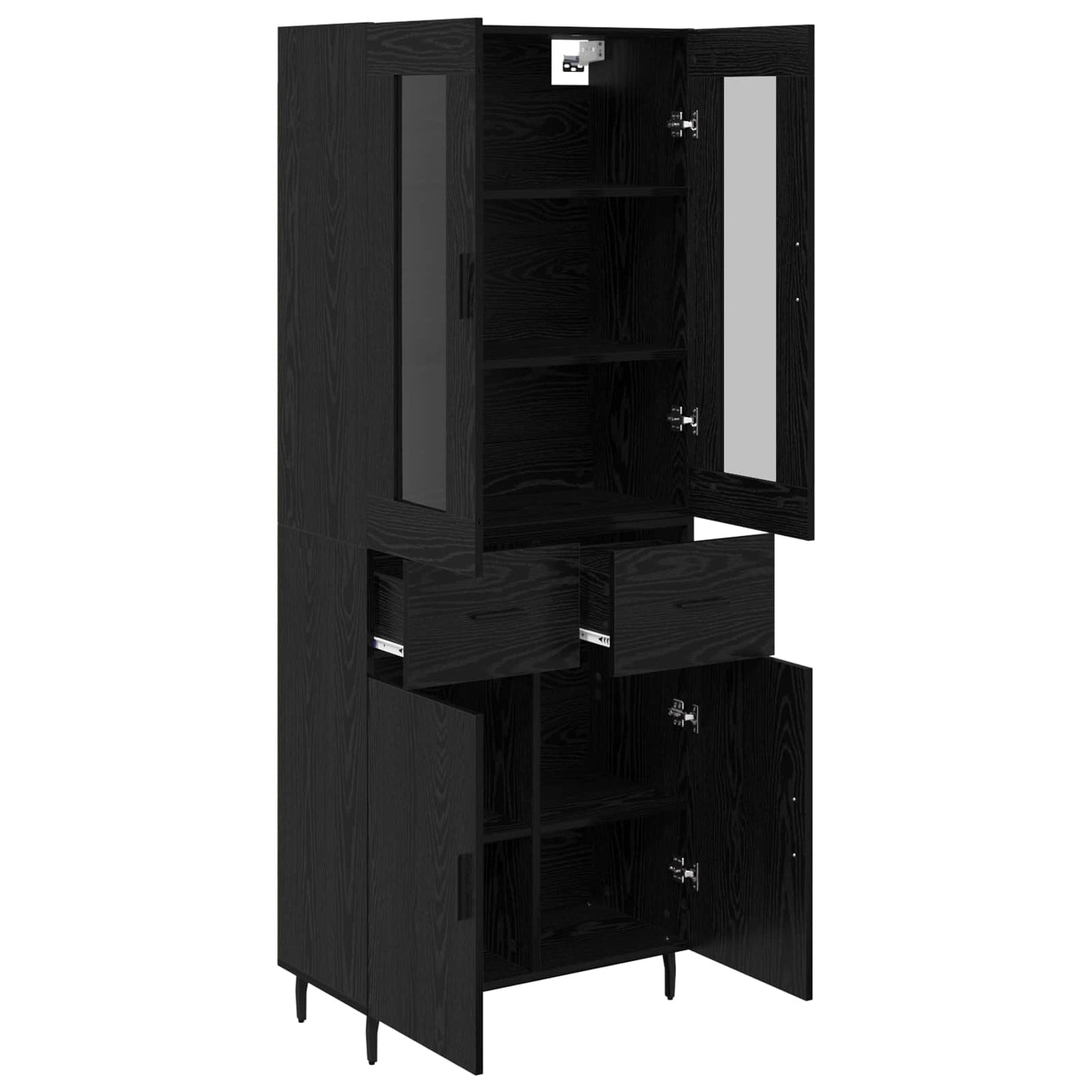 Highboard 2 pcs Black Oak 69.5 x 34 x 180 cm Engineered Wood