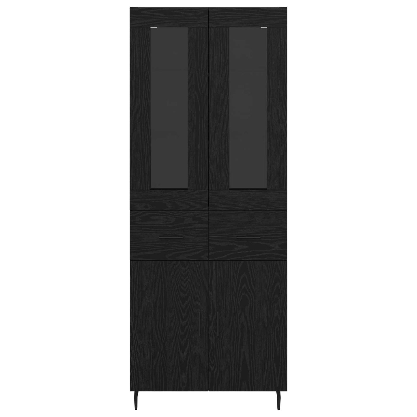 Highboard 2 pcs Black Oak 69.5 x 34 x 180 cm Engineered Wood