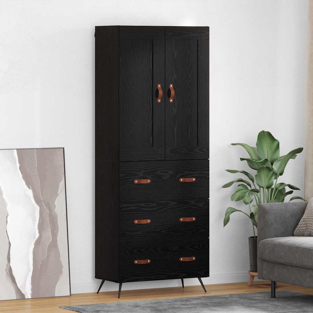 Highboard Black Oak 69.5 x 34 x 180 cm Engineered Wood