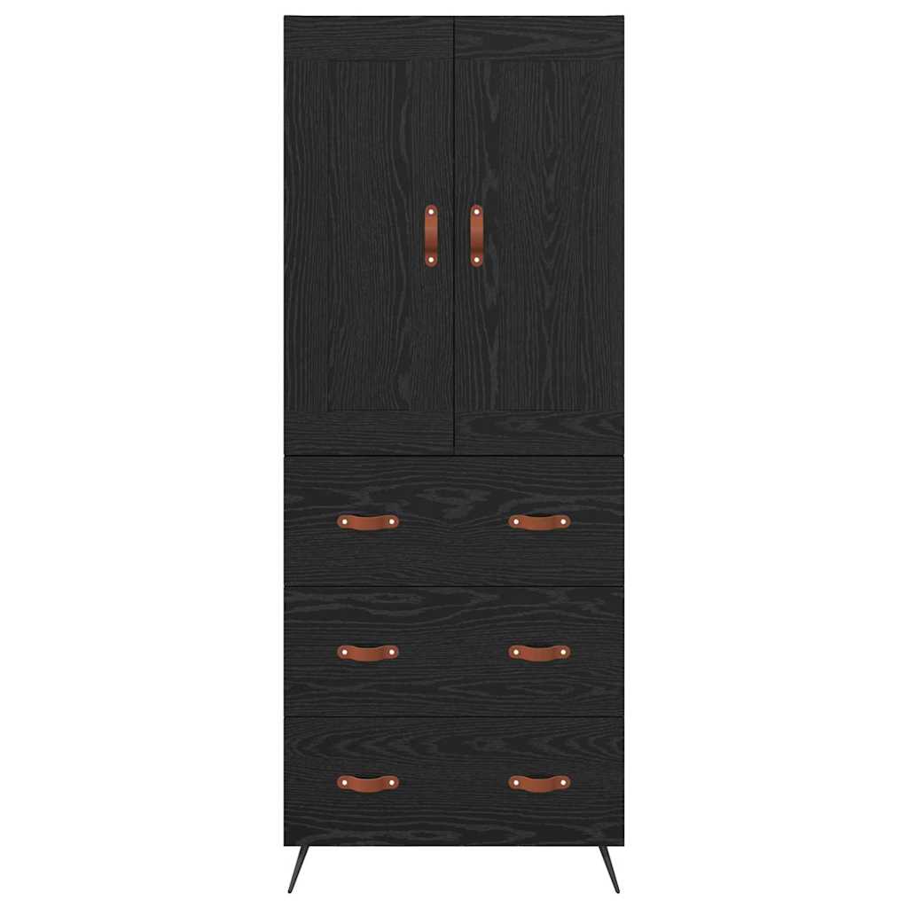 Highboard Black Oak 69.5 x 34 x 180 cm Engineered Wood