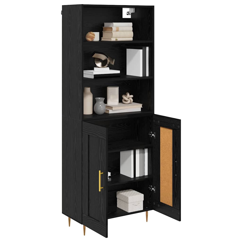 Highboard Black Oak 69.5 x 34 x 180 cm Engineered Wood