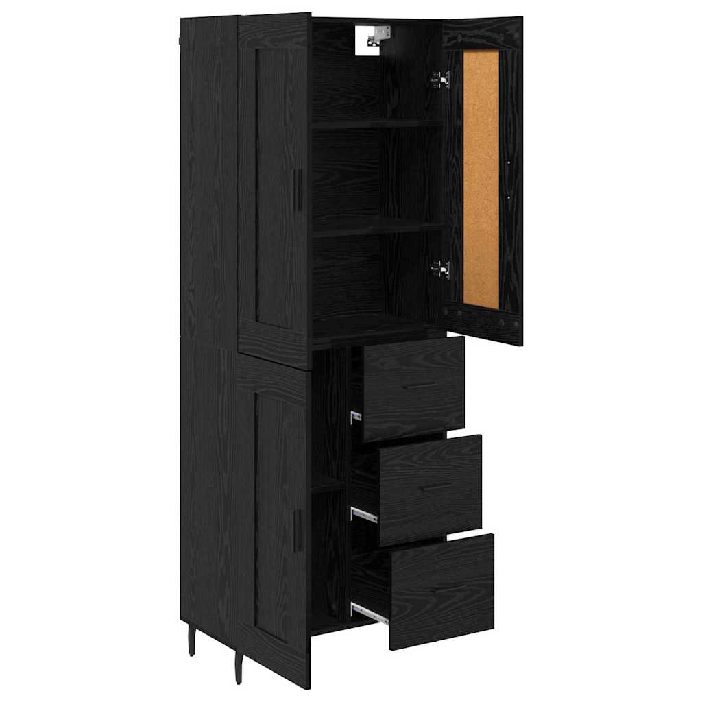 Highboard 2 pcs Black Oak 69.5 x 34 x 180 cm Engineered Wood