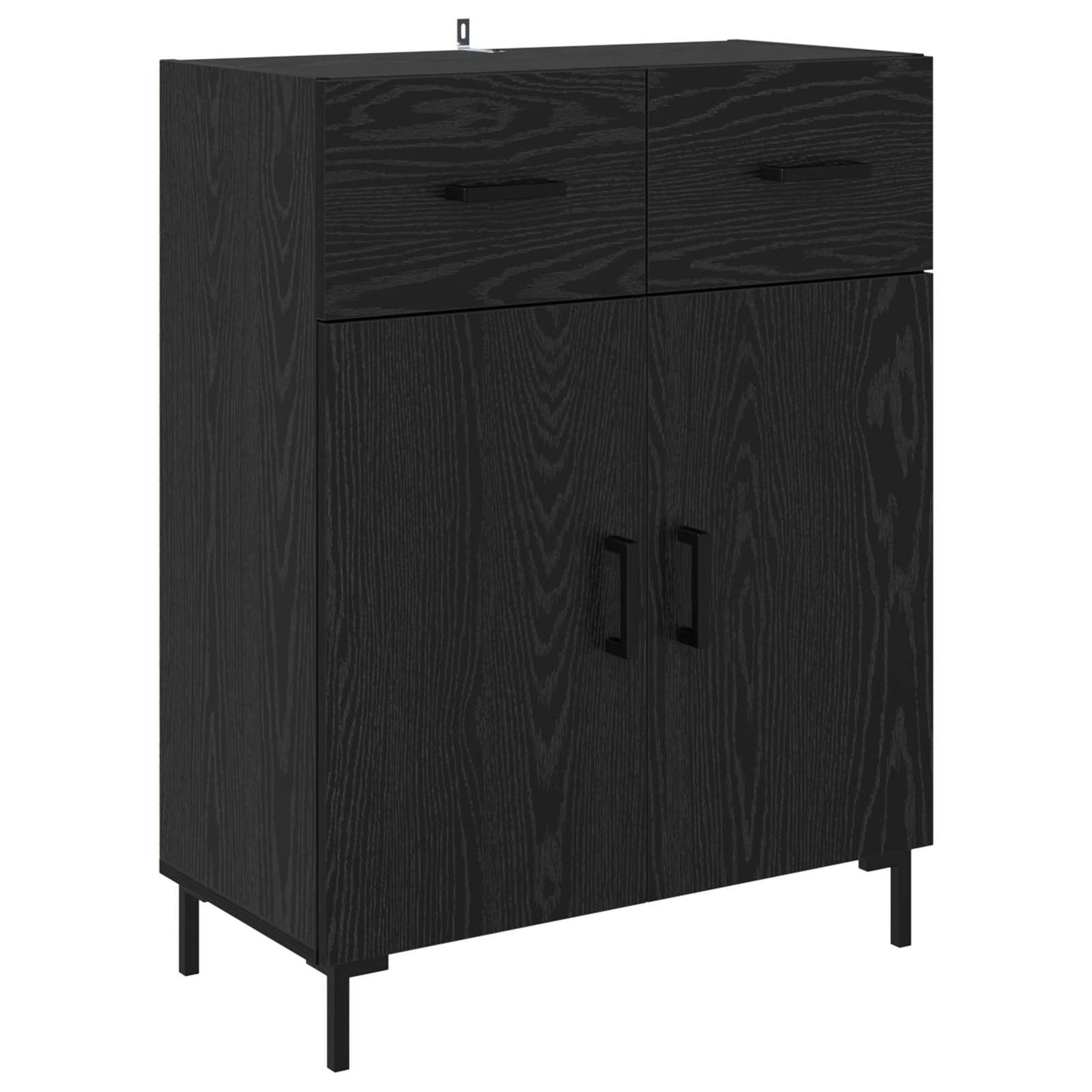 Highboard Black Oak 69.5 x 34 x 180 cm Engineered Wood