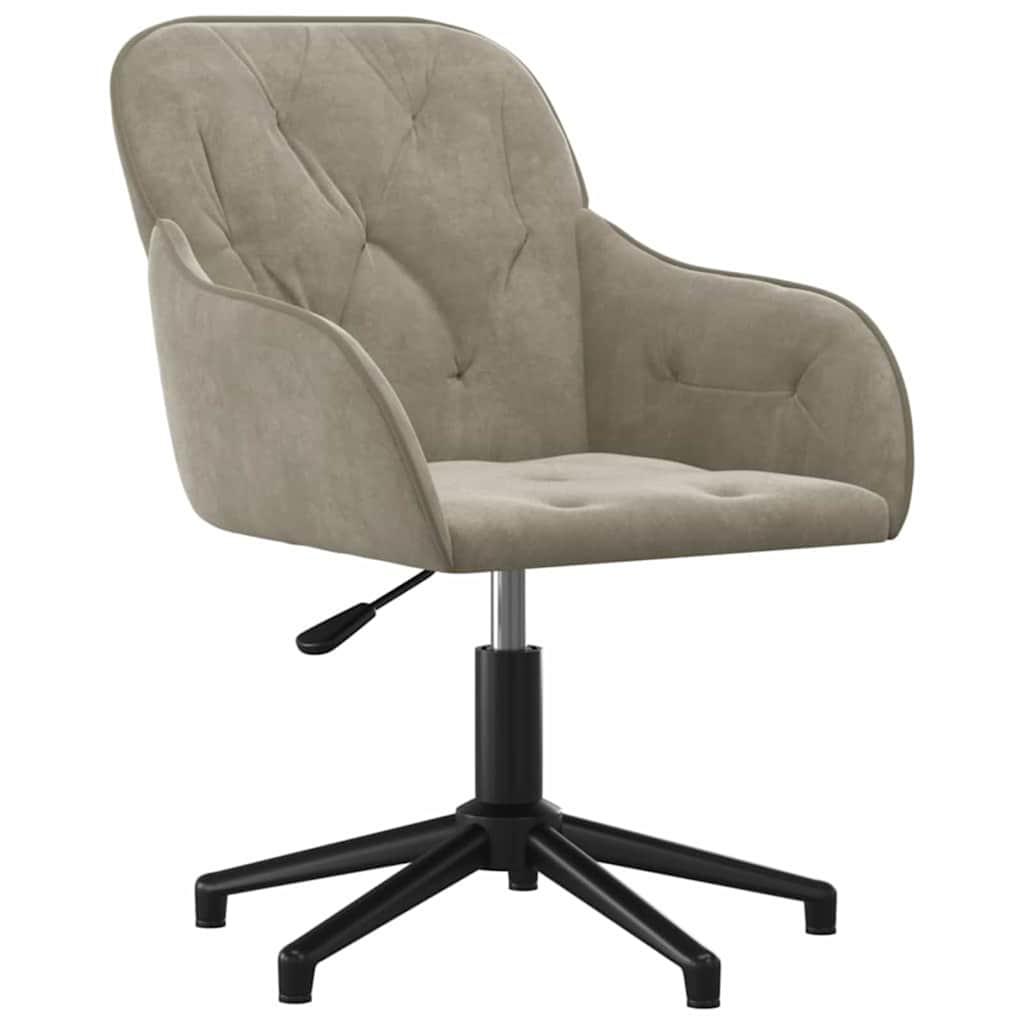 Office Chair Light Grey 56 x 61.5 x 72 cm Velvet
