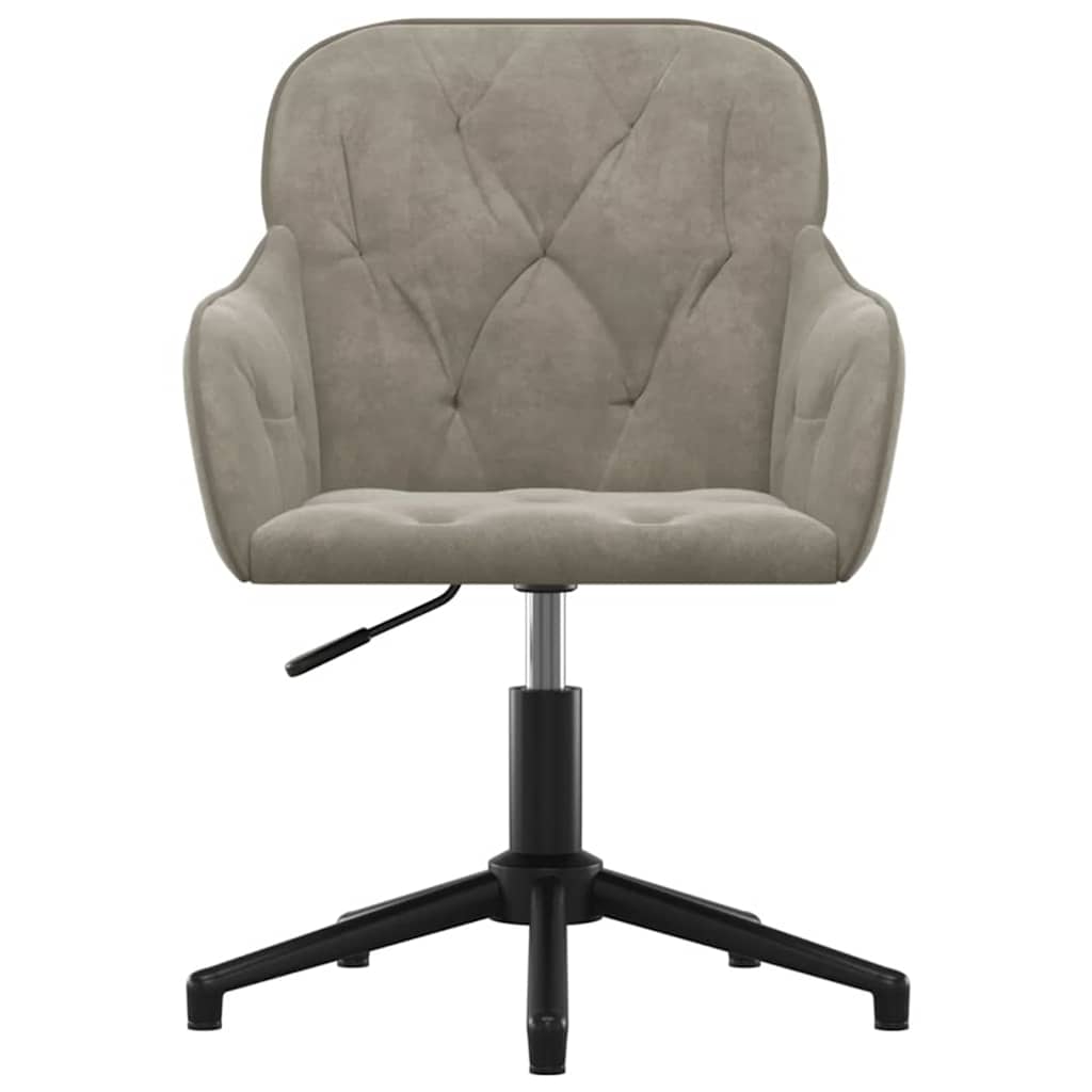 Office Chair Light Grey 56 x 61.5 x 72 cm Velvet