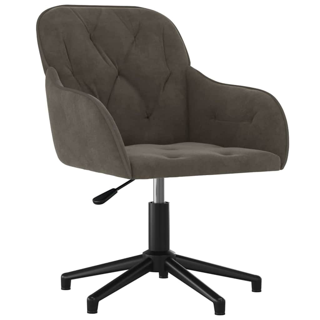 Office Chair Dark Grey 56 x 61.5 x 72 cm Velvet