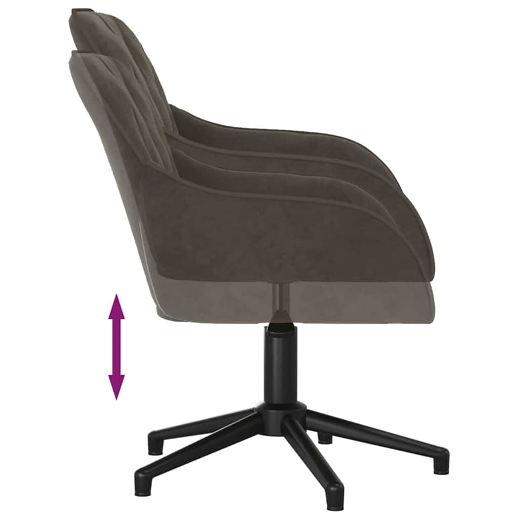 Office Chair Dark Grey 56 x 61.5 x 72 cm Velvet