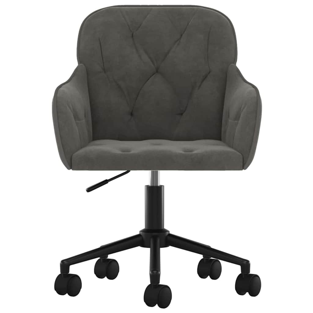 Office Chair with Wheel Dark Grey 56 x 61.5 x 72 cm Velvet