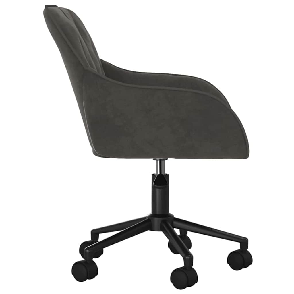 Office Chair with Wheel Dark Grey 56 x 61.5 x 72 cm Velvet