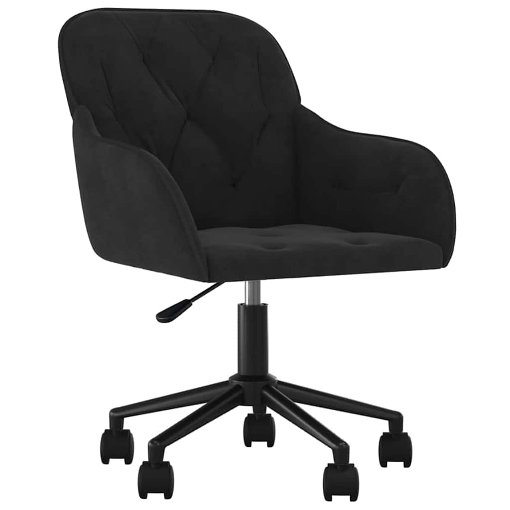 Office Chair Height Adjustable Black 56 x 61.5 x 72 cm Velvet