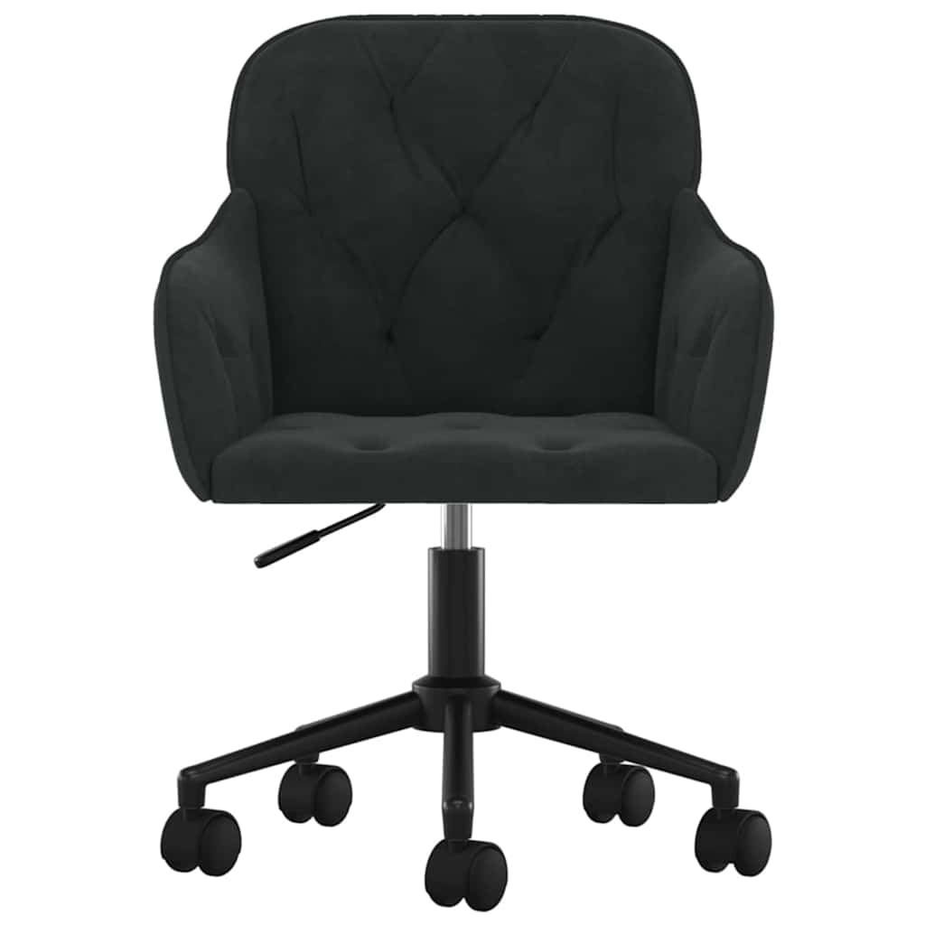 Office Chair Height Adjustable Black 56 x 61.5 x 72 cm Velvet
