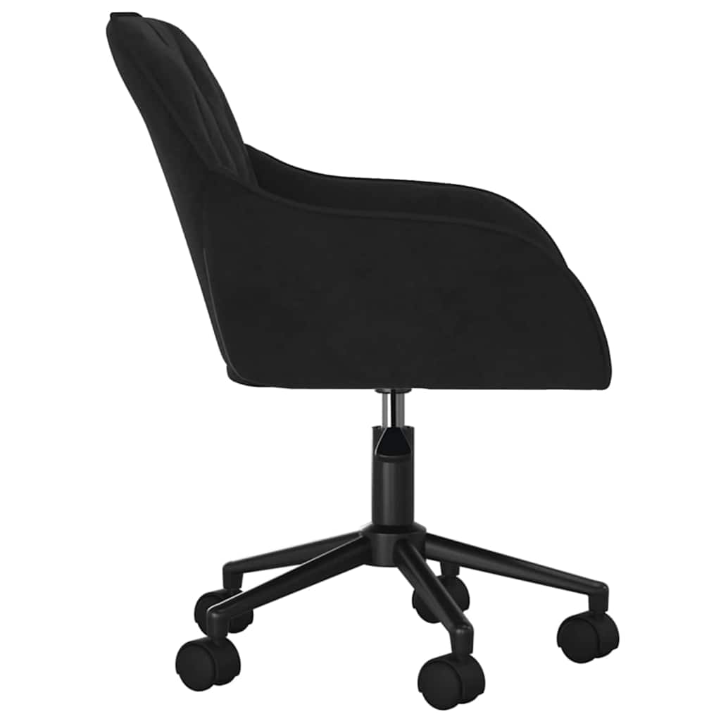 Office Chair Height Adjustable Black 56 x 61.5 x 72 cm Velvet