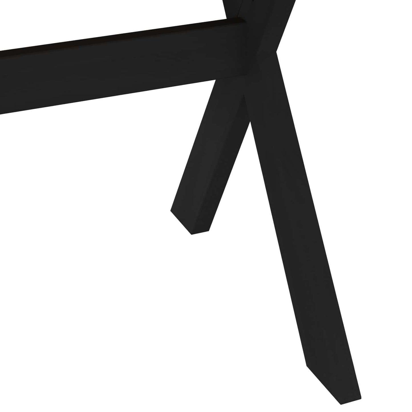 Dining Table NOAIN 160 cm Solid Pine Wood Black Rectangular