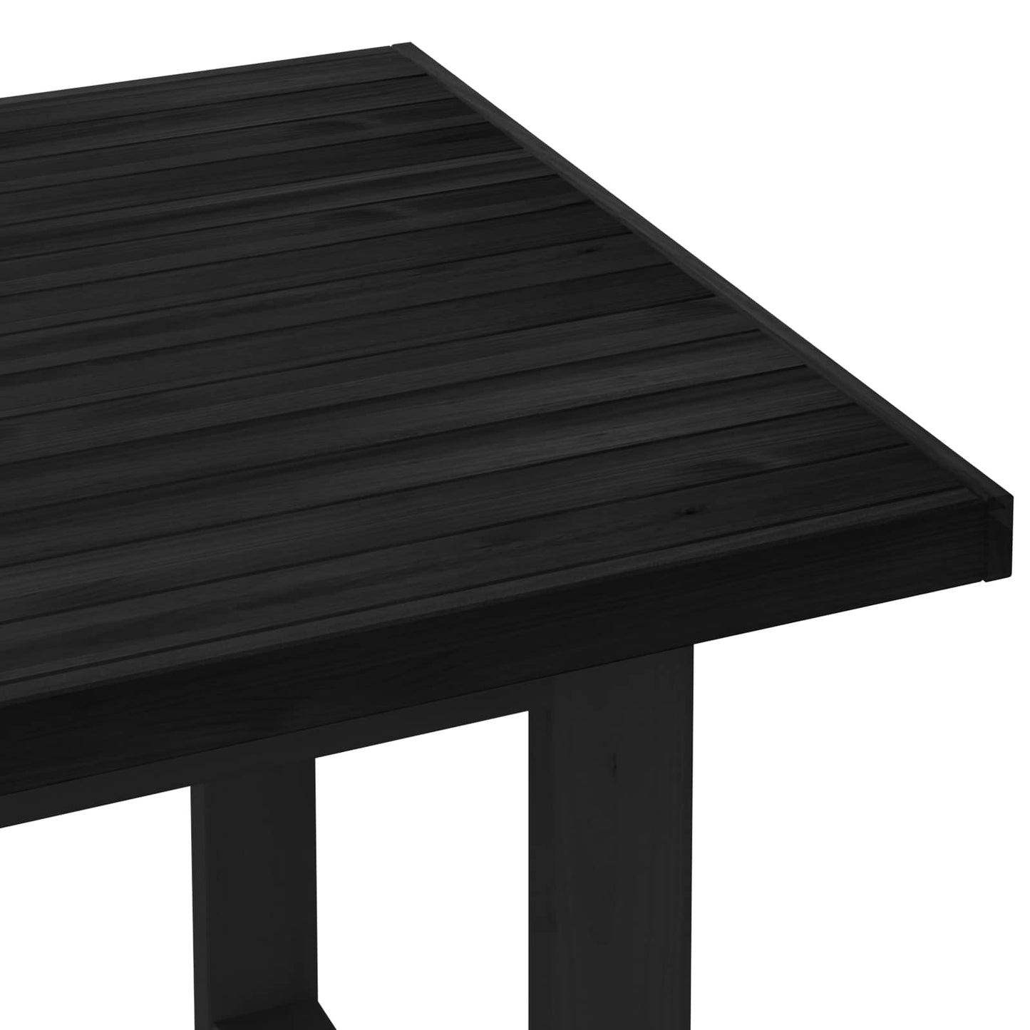 Dining Table NOAIN 160 cm Solid Pine Wood Black Rectangular