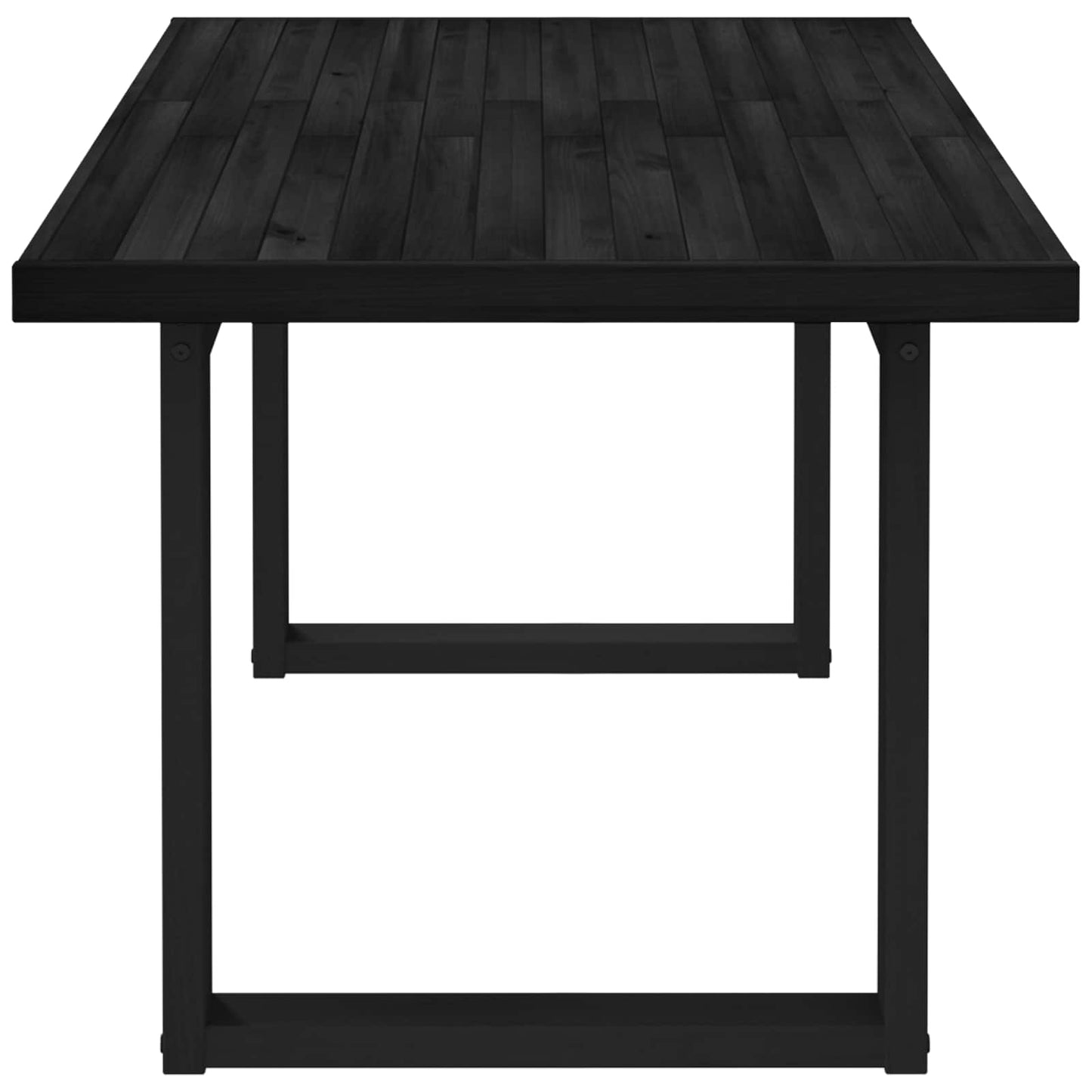 Dining Table NOAIN 160 cm Solid Pine Wood Black Rectangular
