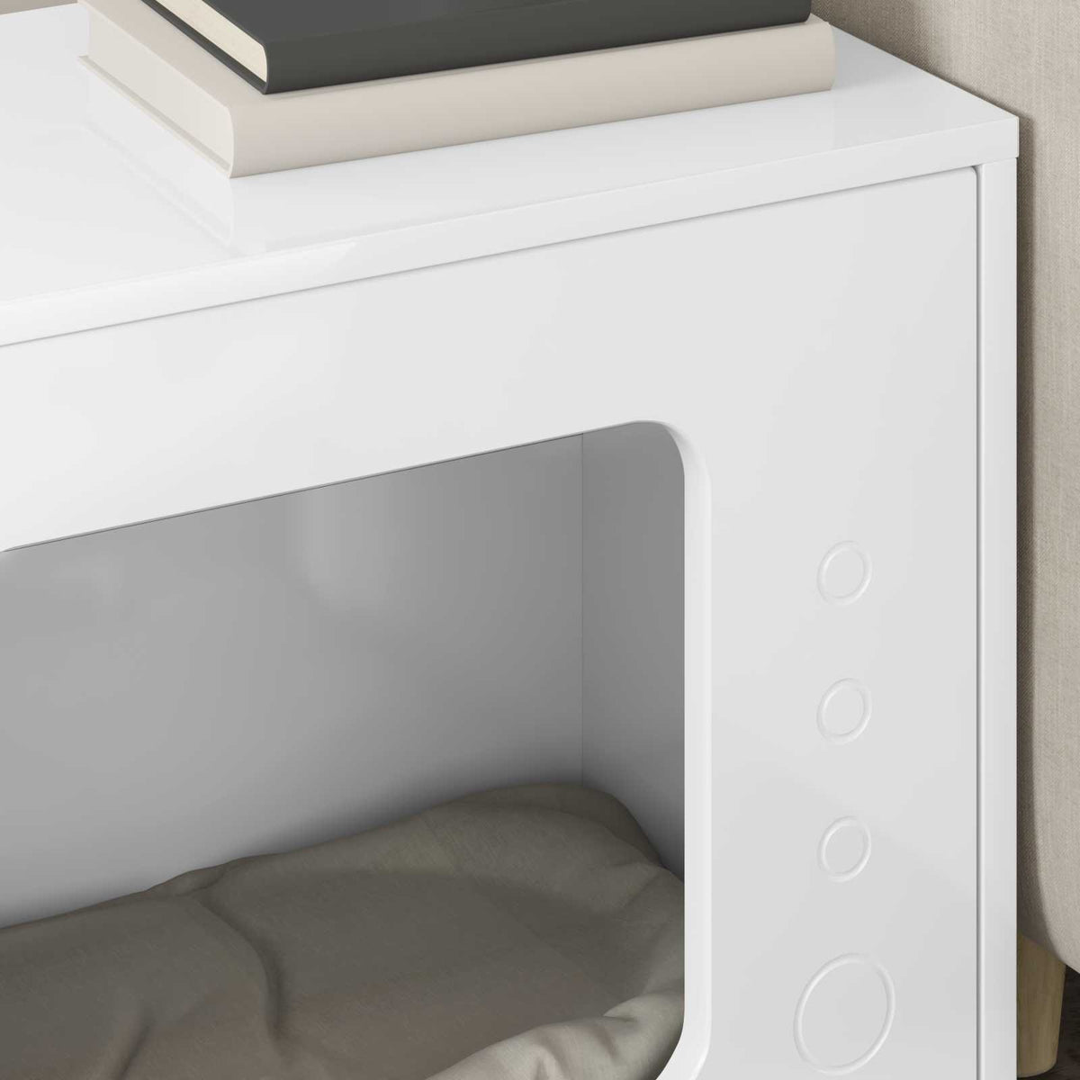 Cat House High Gloss White 51 x 30 x 42.5 cm Engineered Wood
