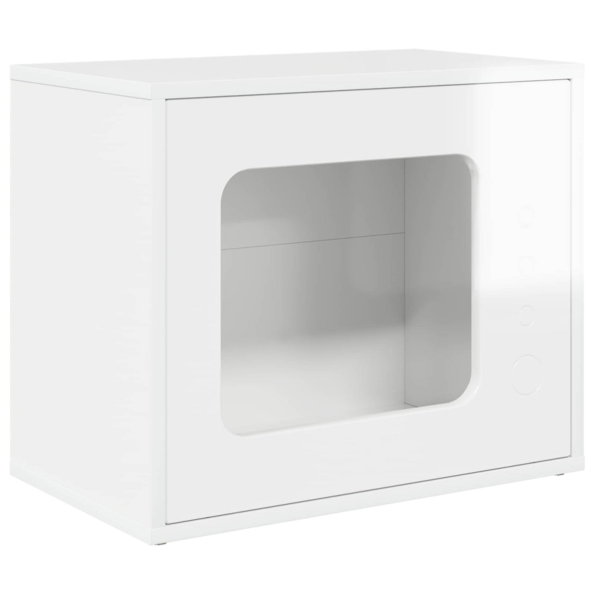 Cat House High Gloss White 51 x 30 x 42.5 cm Engineered Wood