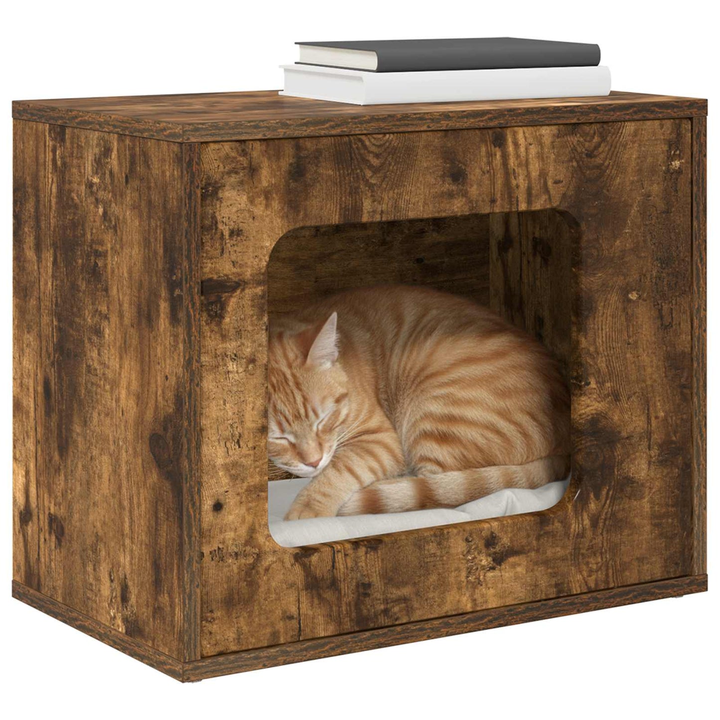 Cat House Smoked Oak 51 x 30 x 42.5 cm Engineered Wood