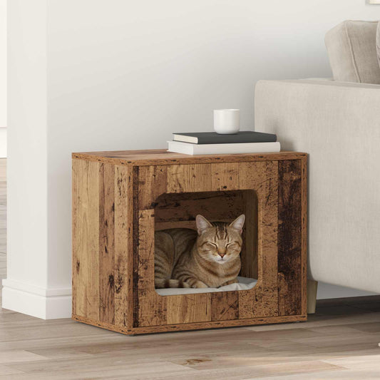 Cat House Old Wood 51 x 30 x 42.5 cm Engineered Wood