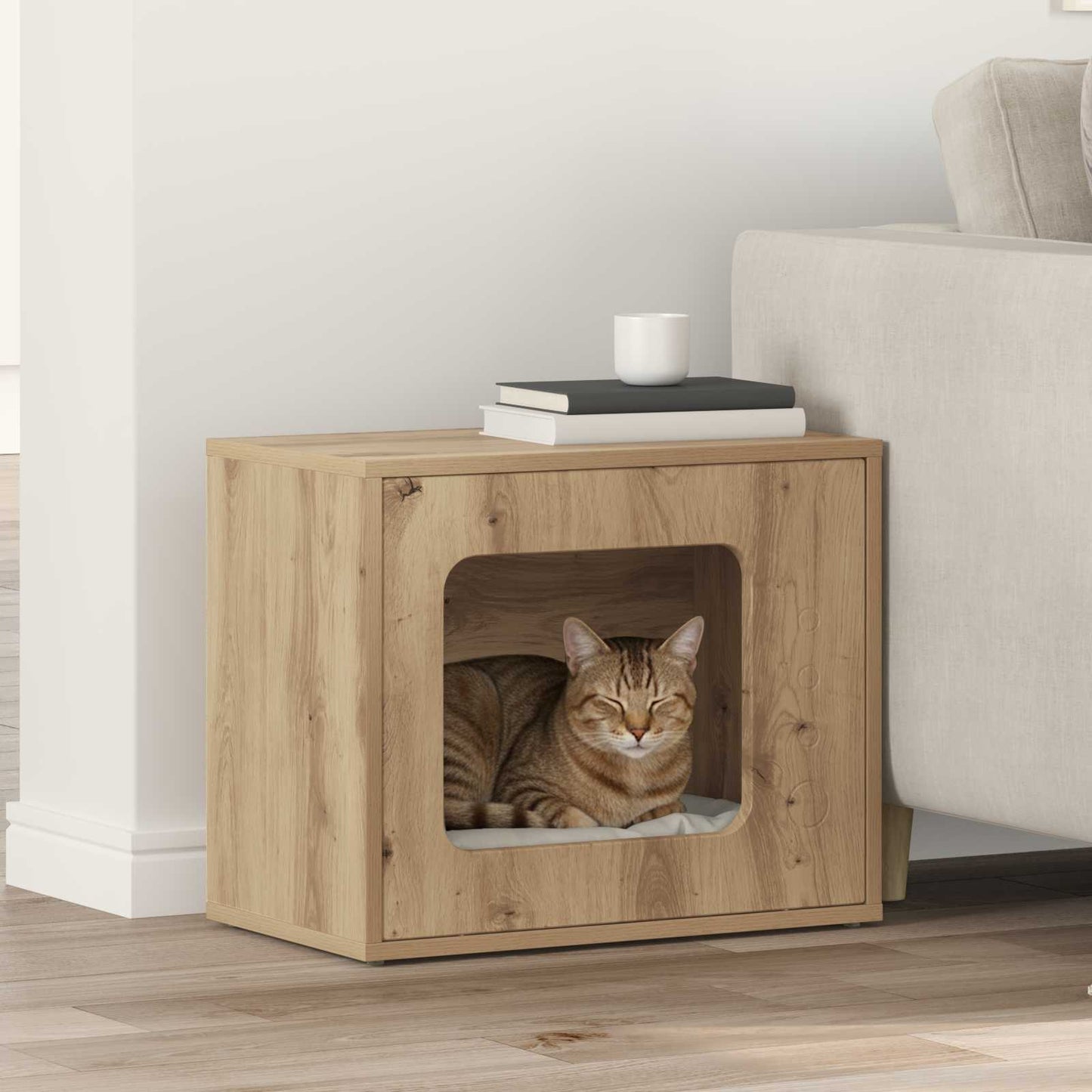 Cat House Artisian Oak 51 x 30 x 42.5 cm Engineered Wood