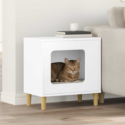 Cat House White 51 x 30 x 52 cm Engineered Wood