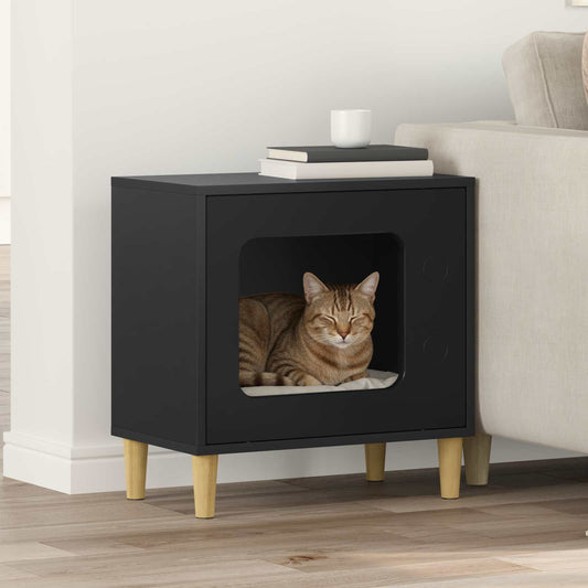 Cat House Black 51 x 30 x 52 cm Engineered Wood