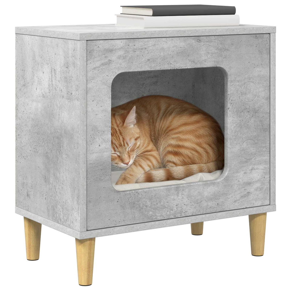 Cat House Concrete Grey 51 x 30 x 52 cm Engineered Wood