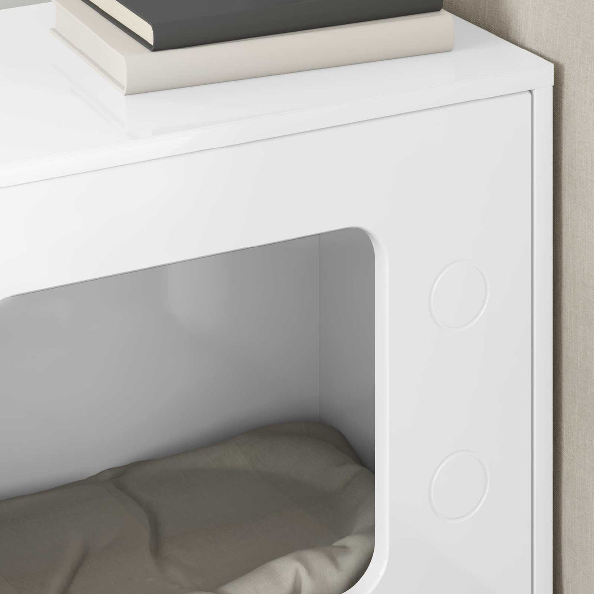 Cat House High Gloss White 51 x 30 x 52 cm Engineered Wood