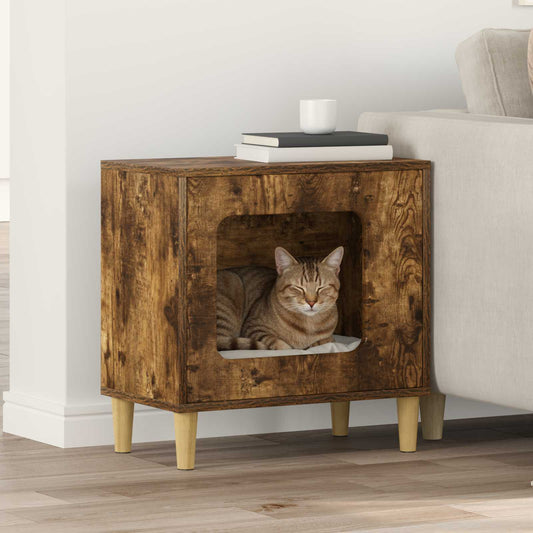 Cat House Smoked Oak 51 x 30 x 52 cm Engineered Wood